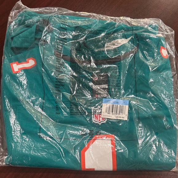 Nike - Miami Dolphins - Tua Tagovailoa - Aqua Alternate Game Jersey - Picture 4 of 5